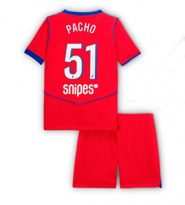 Lacne Dětský Futbalové dres Paris Saint-Germain Willian Pacho #51 2025-26 Krátky Rukáv - Tretina (+ trenírky)